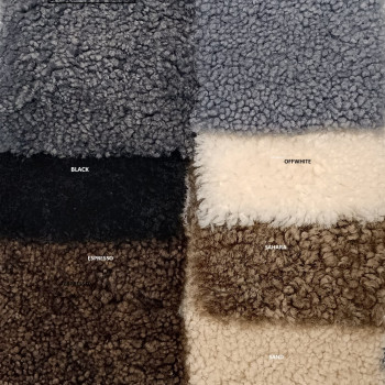 Timeout Large Ottoman  Espresso Sheepskin Black High Legs