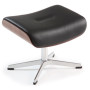 Timeout Ottoman in Leather Black / Walnut