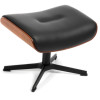 Timeout Ottoman  Fantasy Leather Black / Walnut / Black legs
