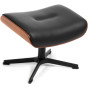 Timeout Ottoman  Fantasy Leather Black / Walnut / Black legs