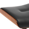 Timeout Ottoman  Fantasy Leather Black / Walnut / Black legs