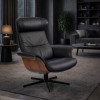 Timeout Armchair Leather Black / Walnut/ Black legs