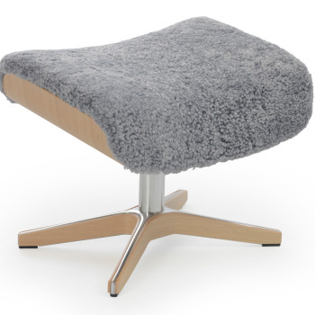 Timeout Ottoman Graphite Sheepskin Oak