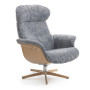 Timeout Armchair Graphite Sheepskin Oak Base