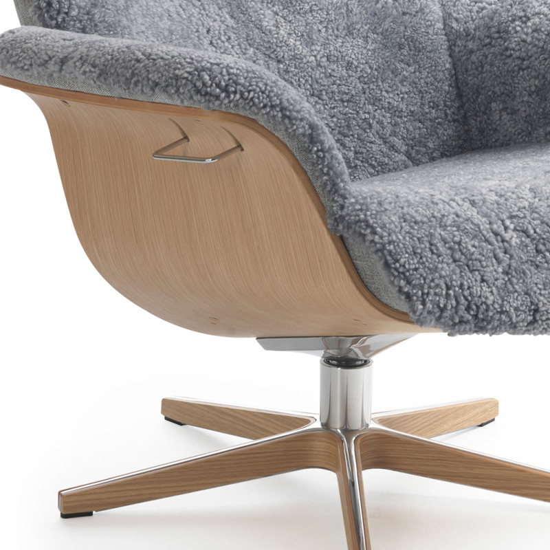 Timeout Armchair Graphite Sheepskin Oak Base