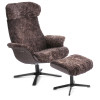 Timeout Large Armchair Espresso Sheepskin Black High Back Legs