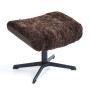 Timeout Large Ottoman  Espresso Sheepskin Black High Legs